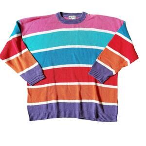 Vintage 90s One Step Up Striped Sweater - Size Large